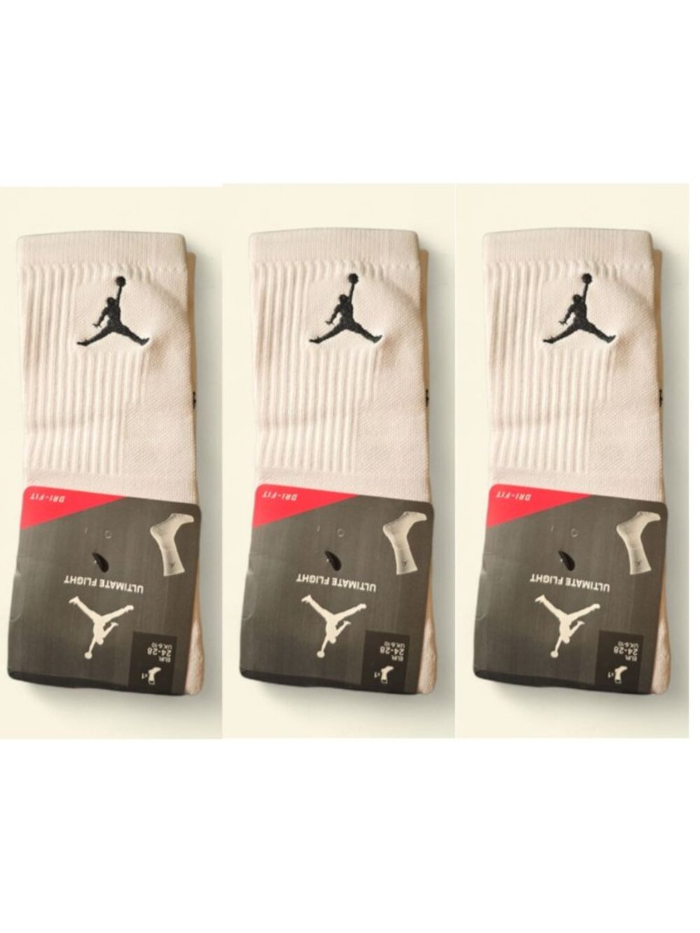 Jordan Socks Air Nike Socks 3 Pairs Jordan Essential Men High Cut SIZE LARGE